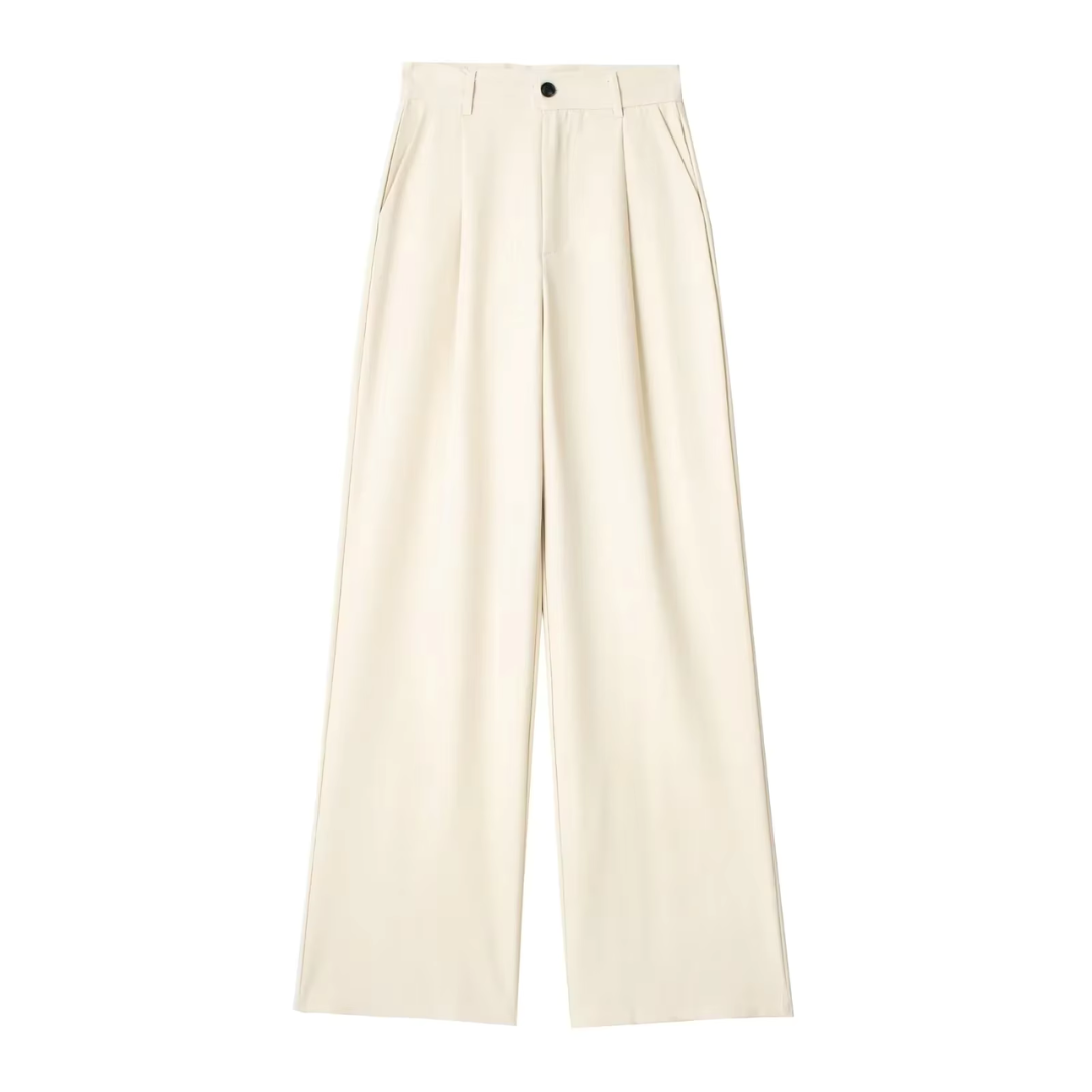 Hochtaillierte Loose Fit Cropped Wide-Leg Trousers