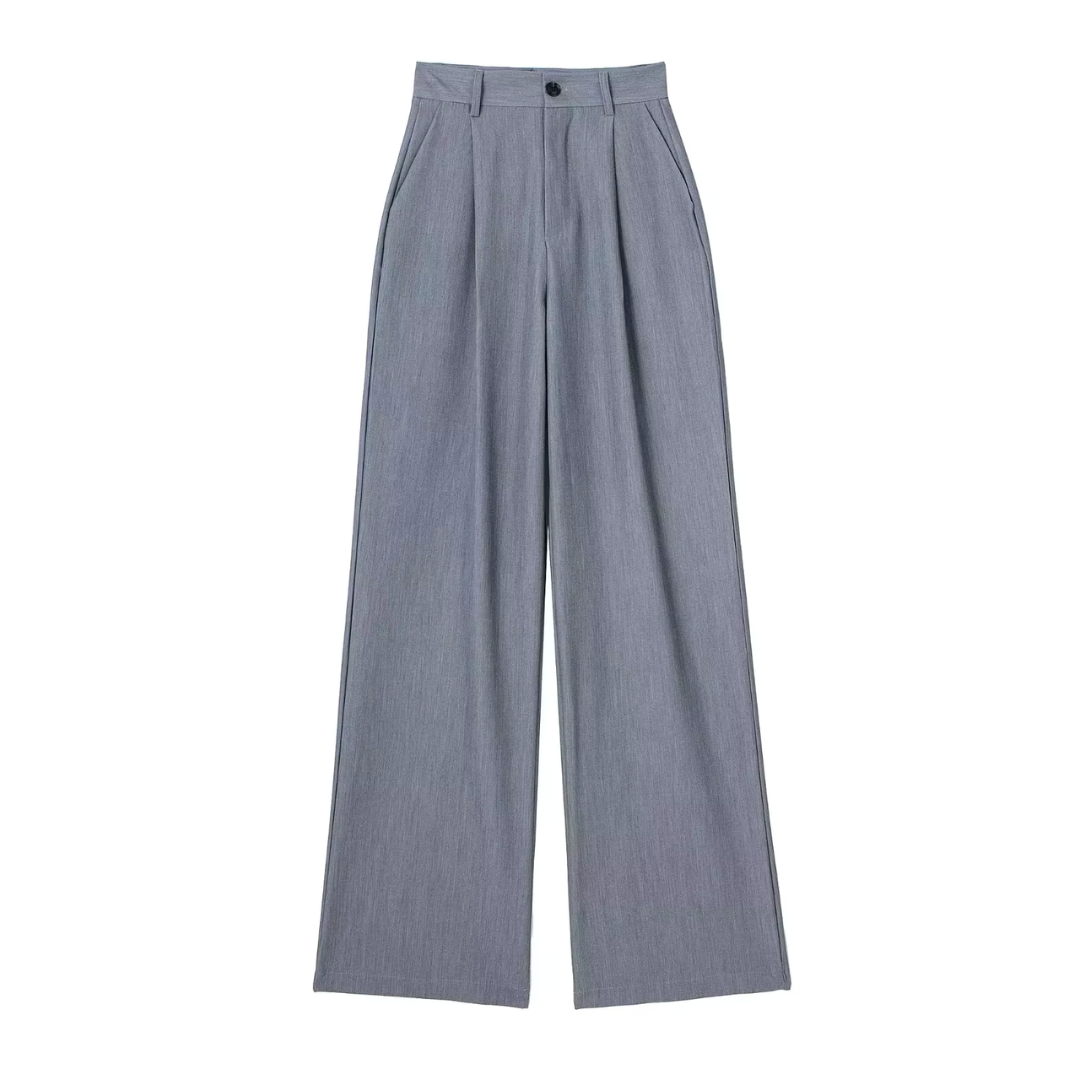 Hochtaillierte Loose Fit Cropped Wide-Leg Trousers