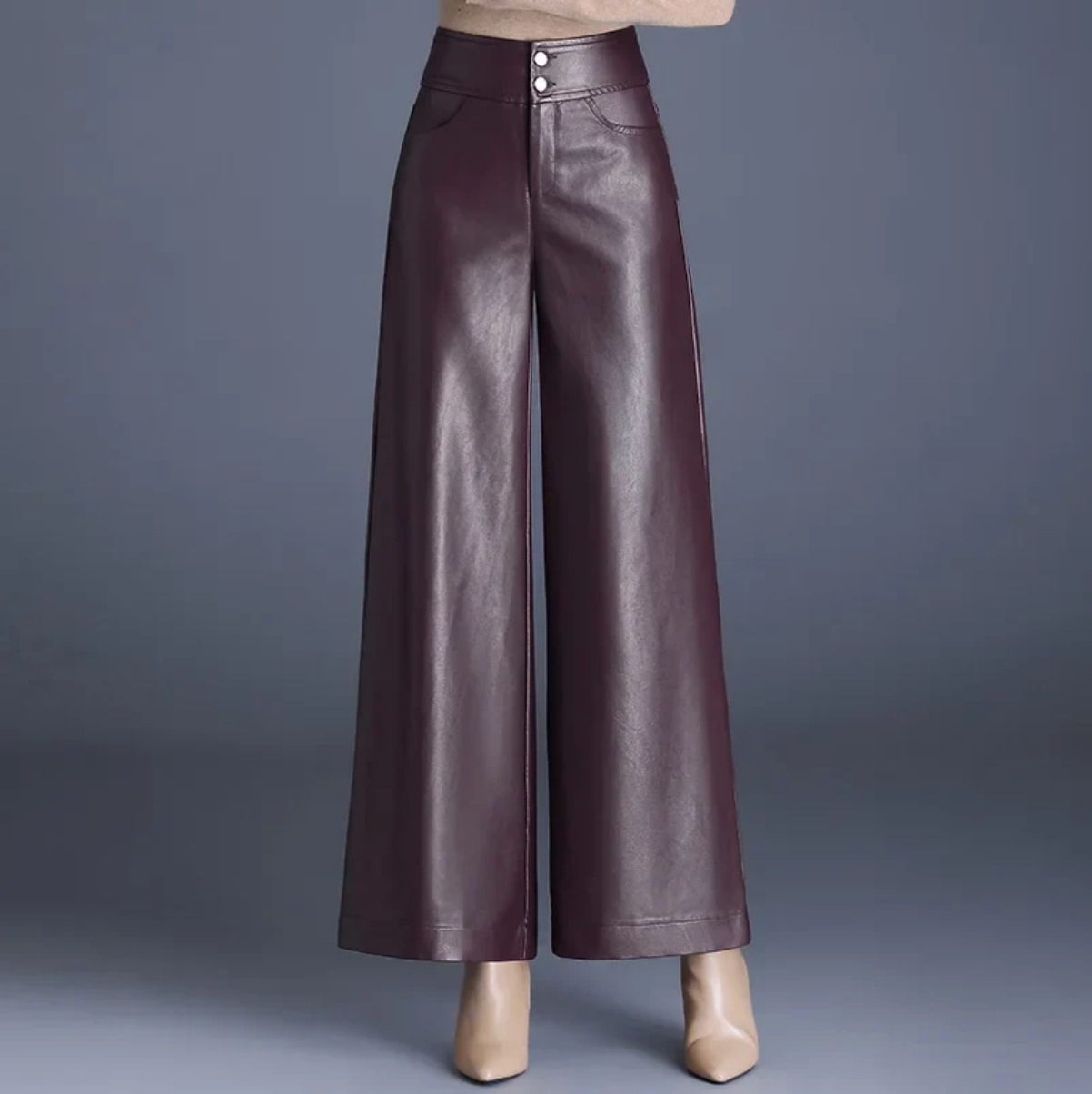 Kiara - Wide Leather Pants