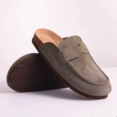 Valeriana™ | Crestar Classic Cork Suede Mules – Supportive & Stylish Unisex Slippers