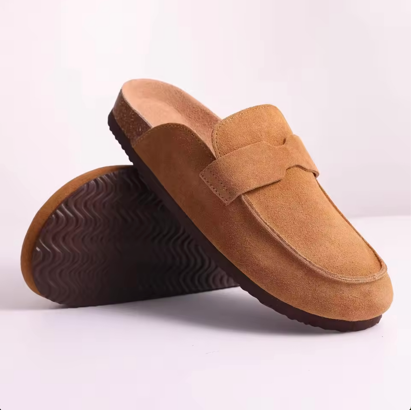 Valeriana™ | Crestar Classic Cork Suede Mules – Supportive & Stylish Unisex Slippers