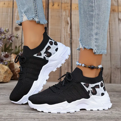 Women's Lightweight Leopard Athletic Sneakers