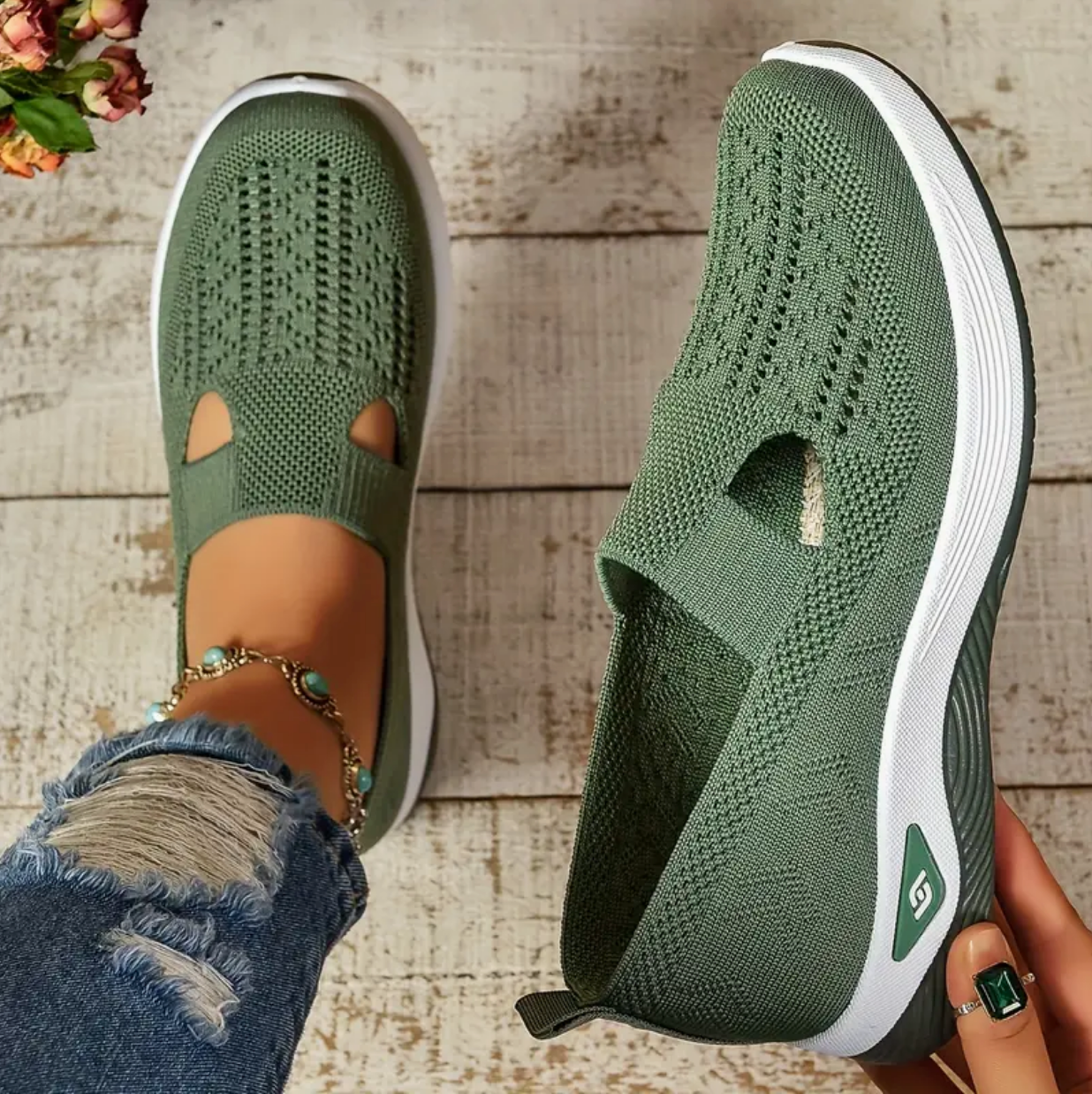 Damen Casual Slip-On Sneakers